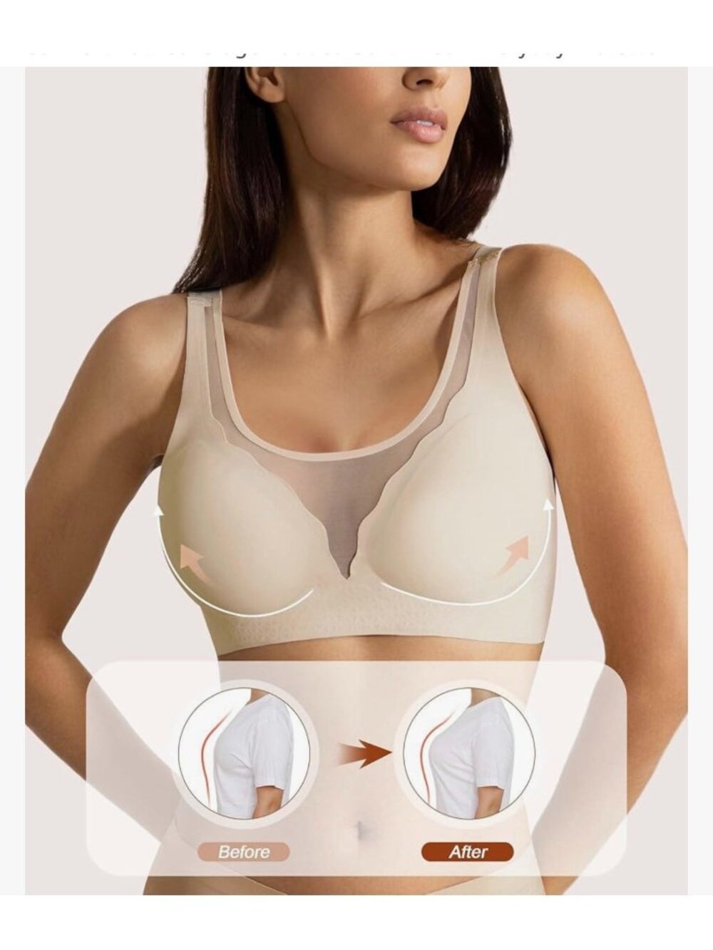 Movinun Wireless Seamless Full-Coverage Comfort Bra Size XL - Picture 3 of 6